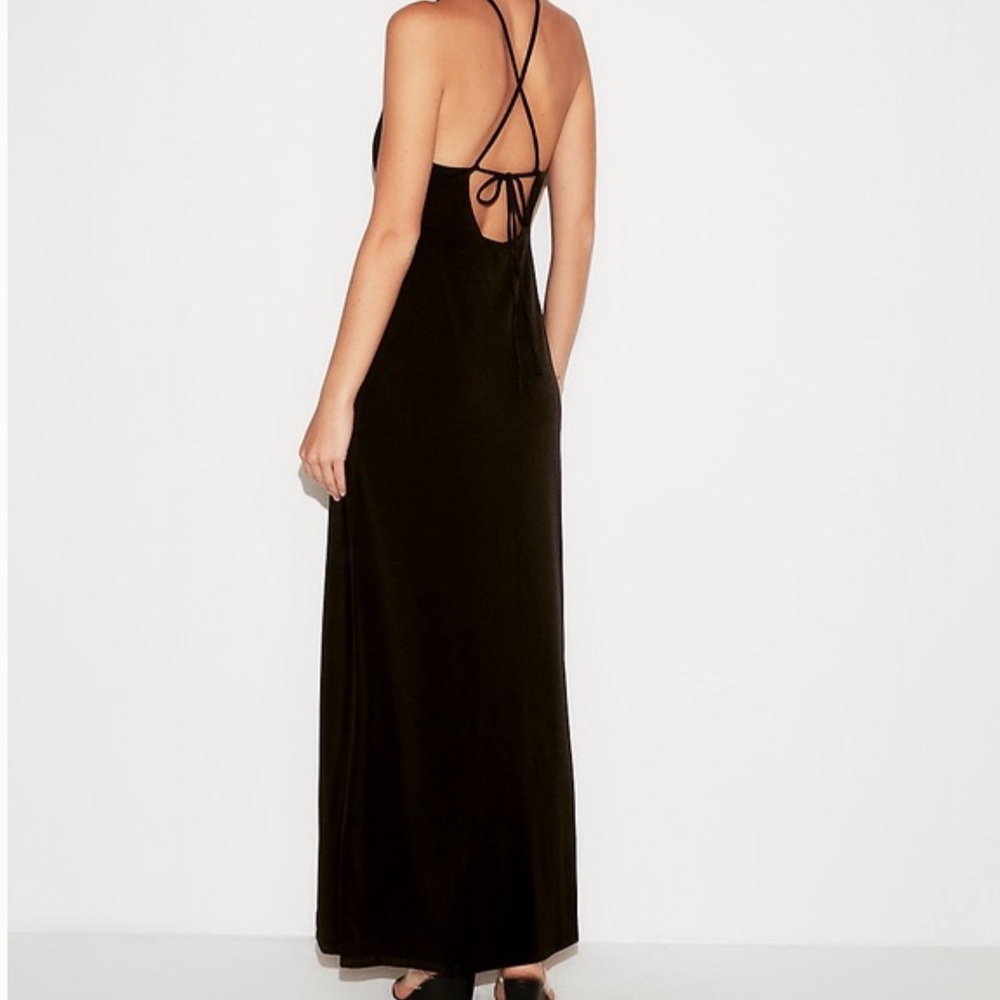 Express high slit maxi dress black XS NWT